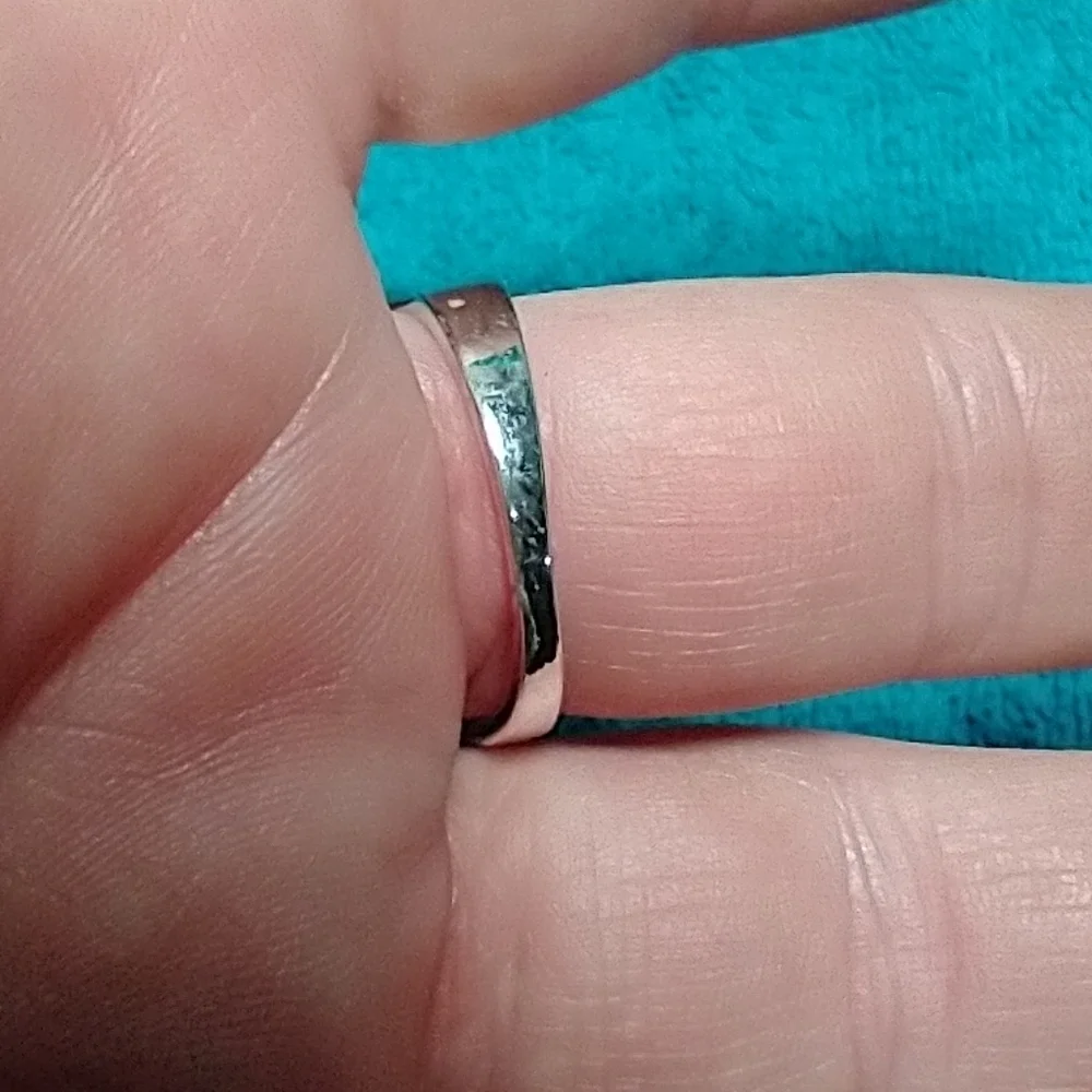 Silvertone white stone large decorative intricate ring